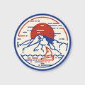 Mountain Sunset Sailboat Sticker