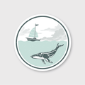 Whale Sailboat Sticker