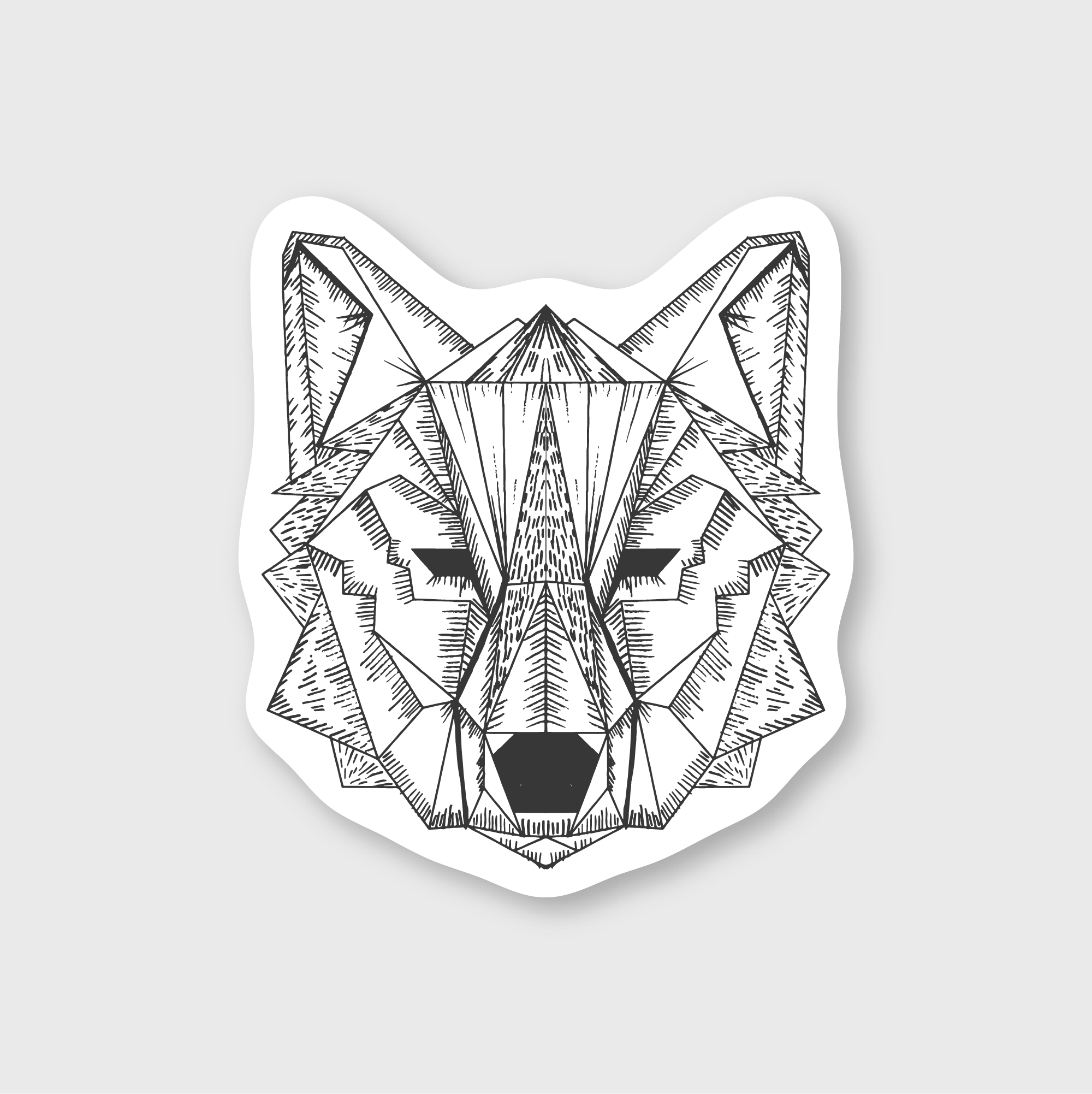 Geo Wolf Sticker
