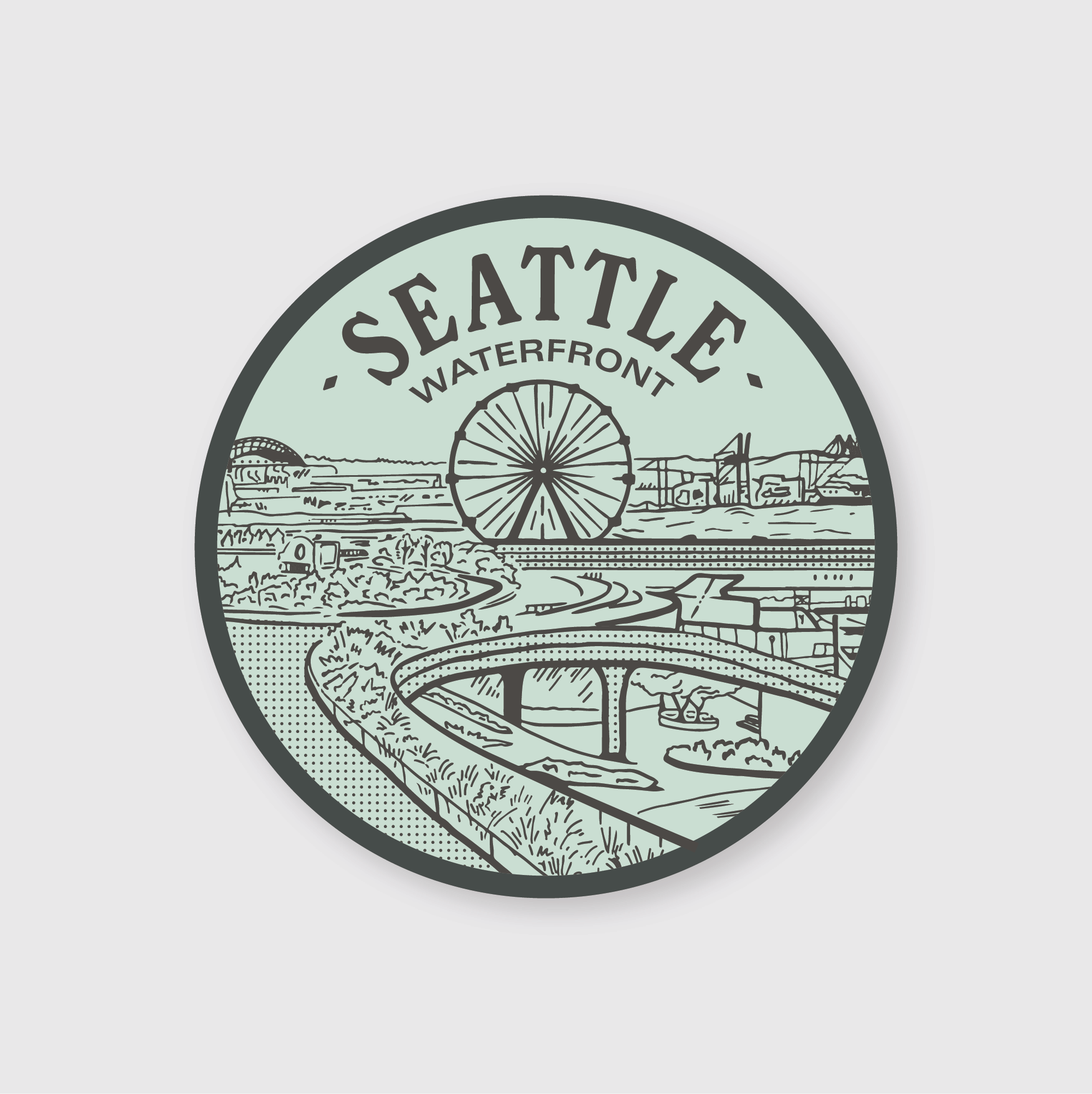 Seattle Waterfront Sticker