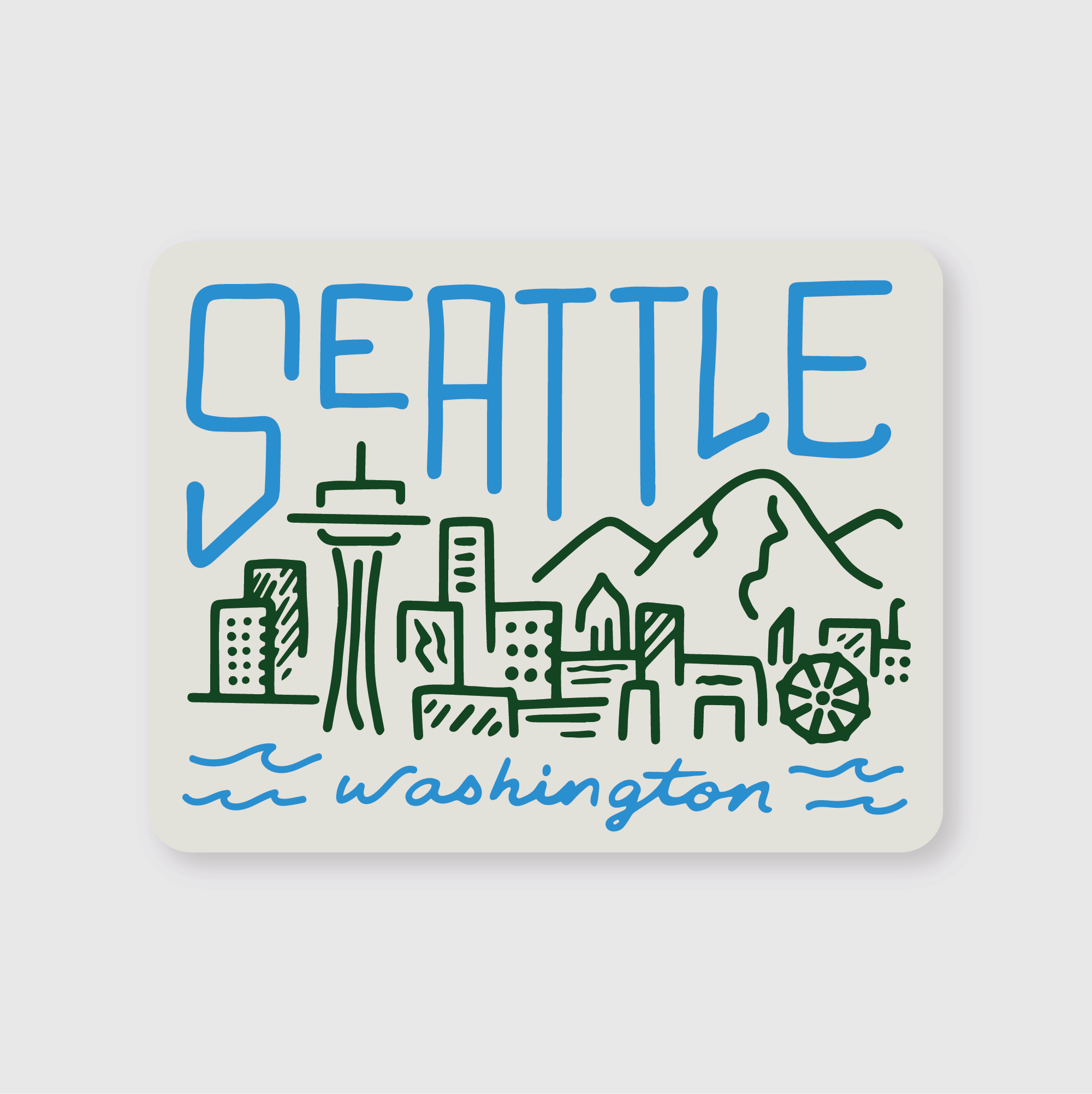 Seattle Simple Lines Sticker