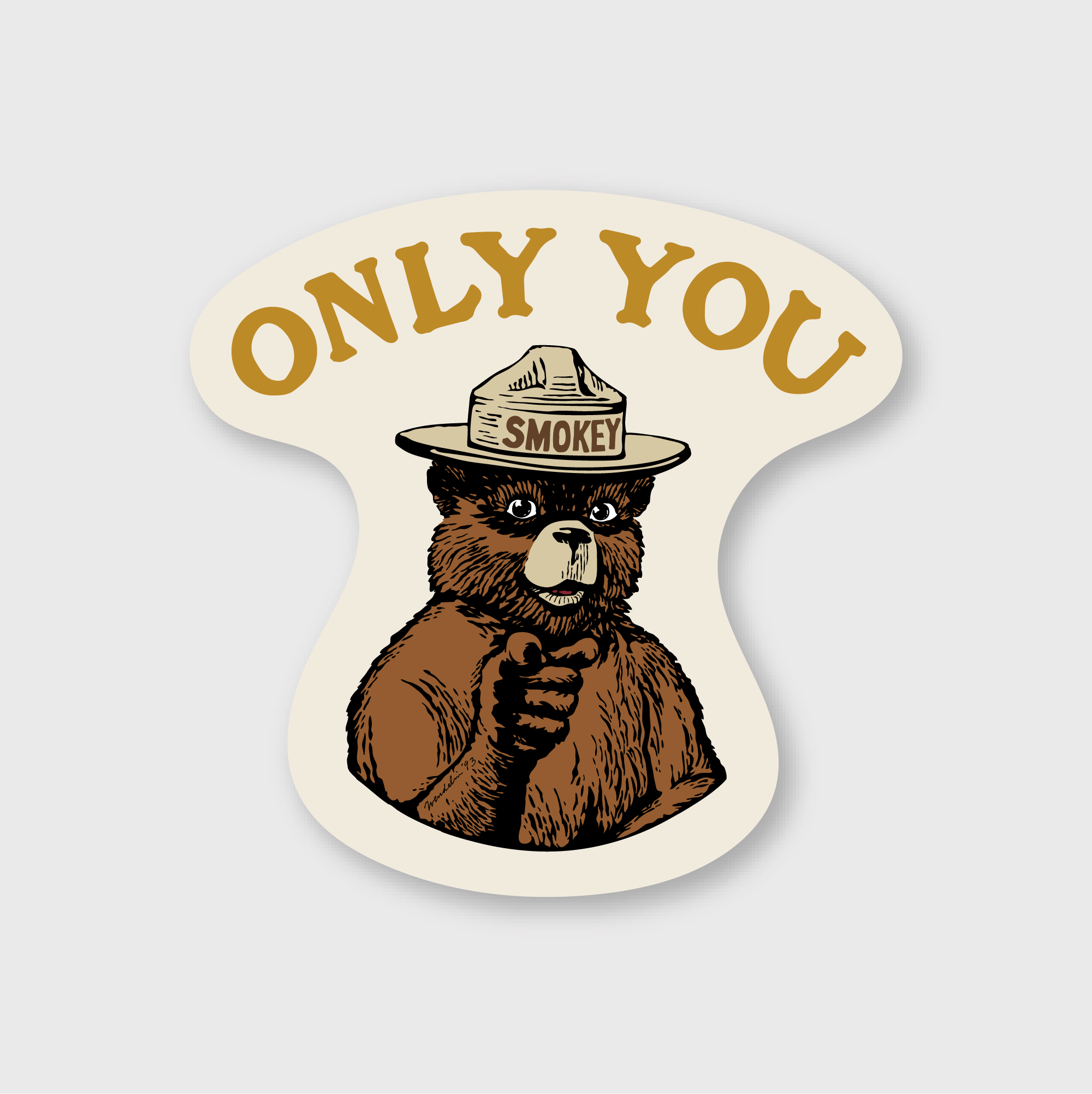 Smokey Bear Only You Point Sticker