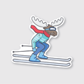 Ski Moose Sticker