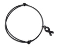 25 Black Ribbon Cord Bracelets