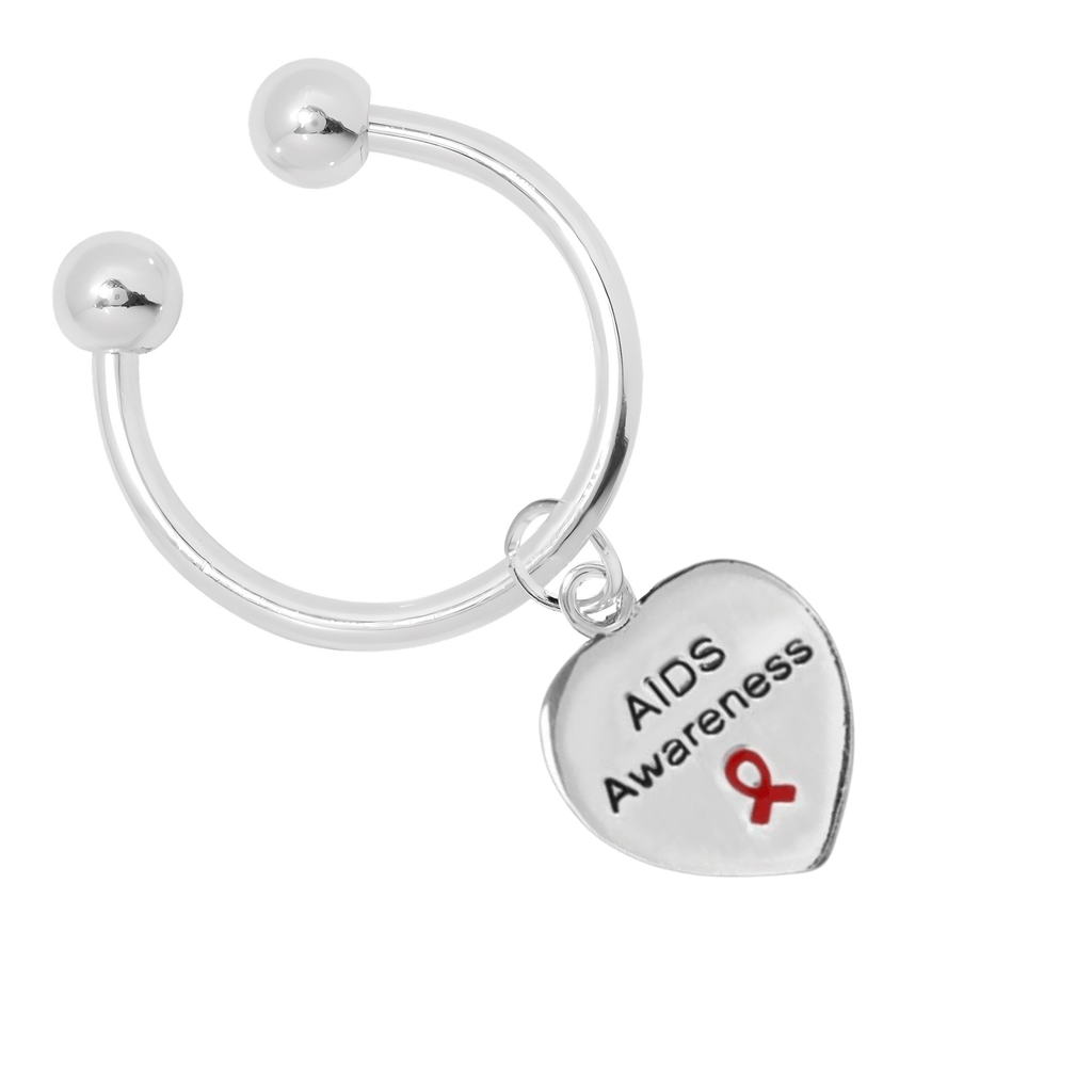 AIDS Awareness Heart Keychains
