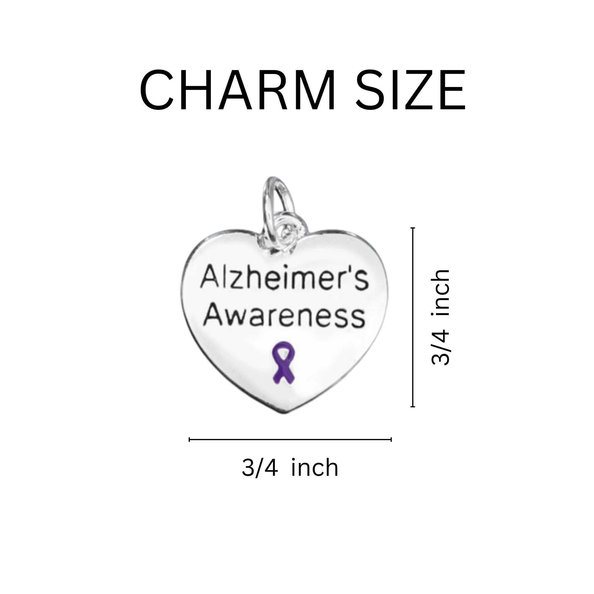 Alzheimer's Awareness Heart Charms