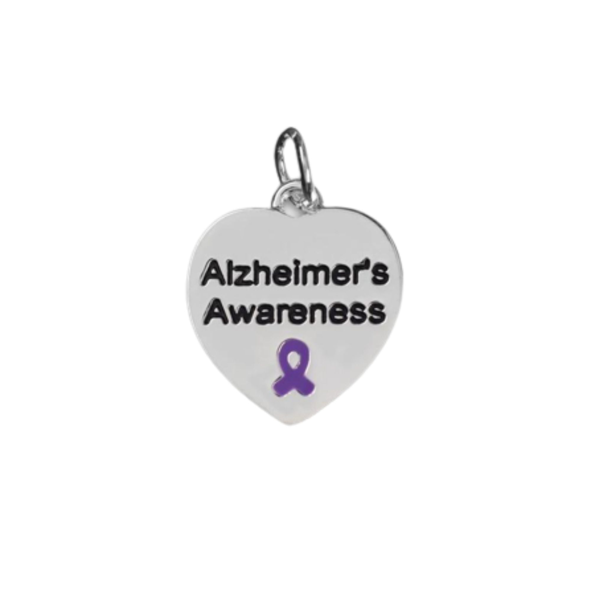 Alzheimer's Awareness Heart Charms