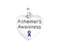 Alzheimer's Awareness Heart Charms