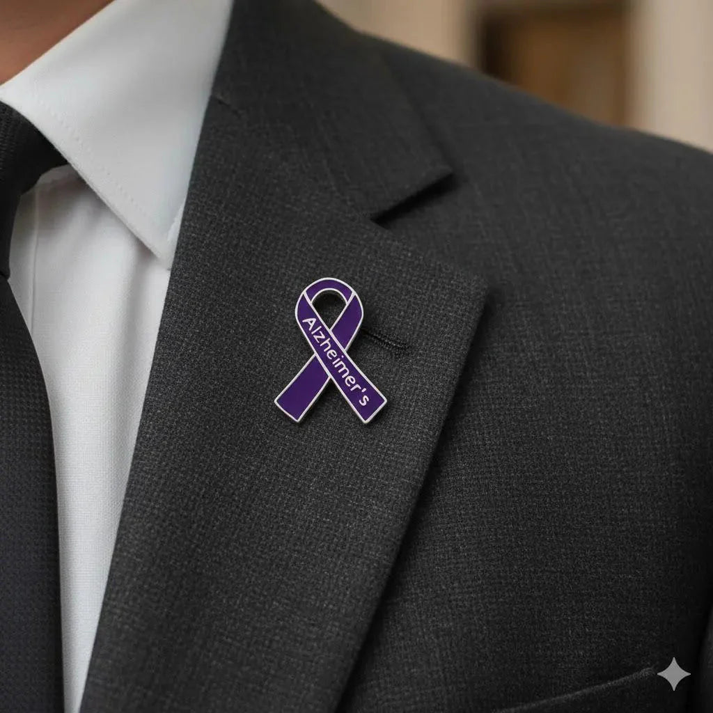 Alzheimer's Awareness Ribbon Pins
