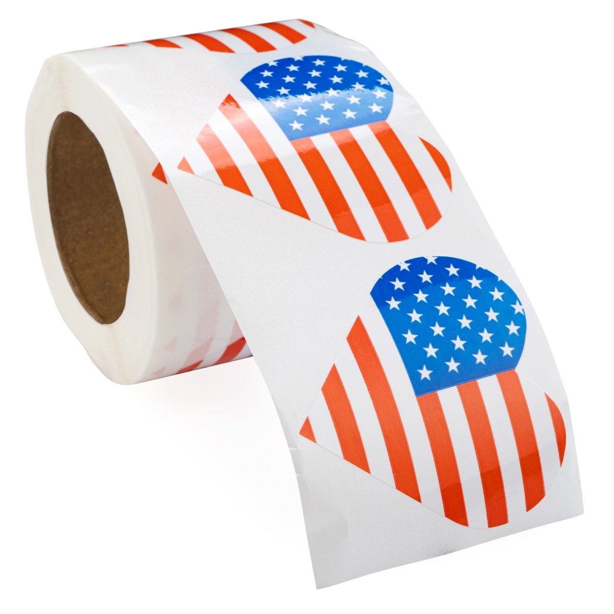 American Flag Heart Shaped Stickers (250 per Roll)