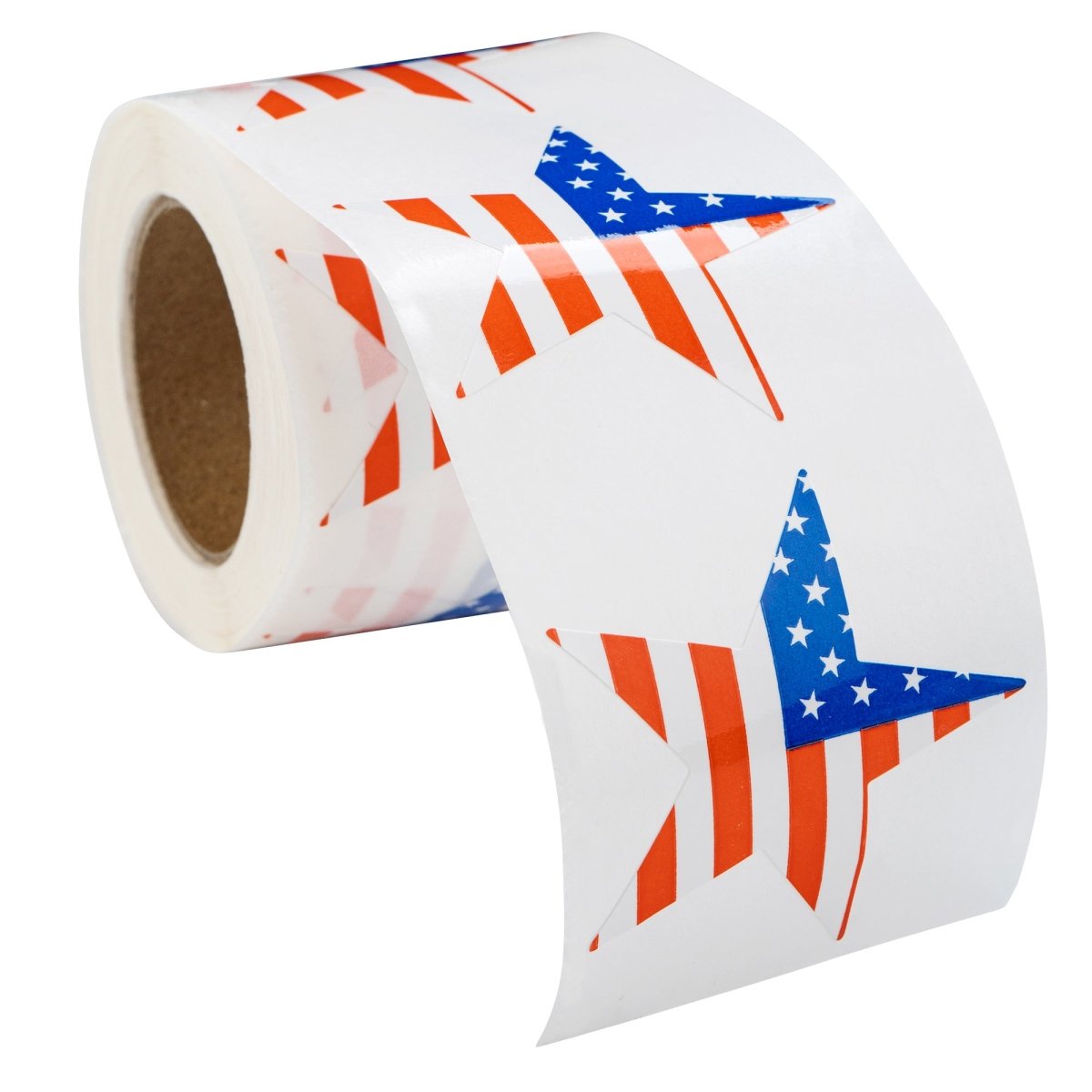 American Flag Star Shaped Stickers (250 per Roll)