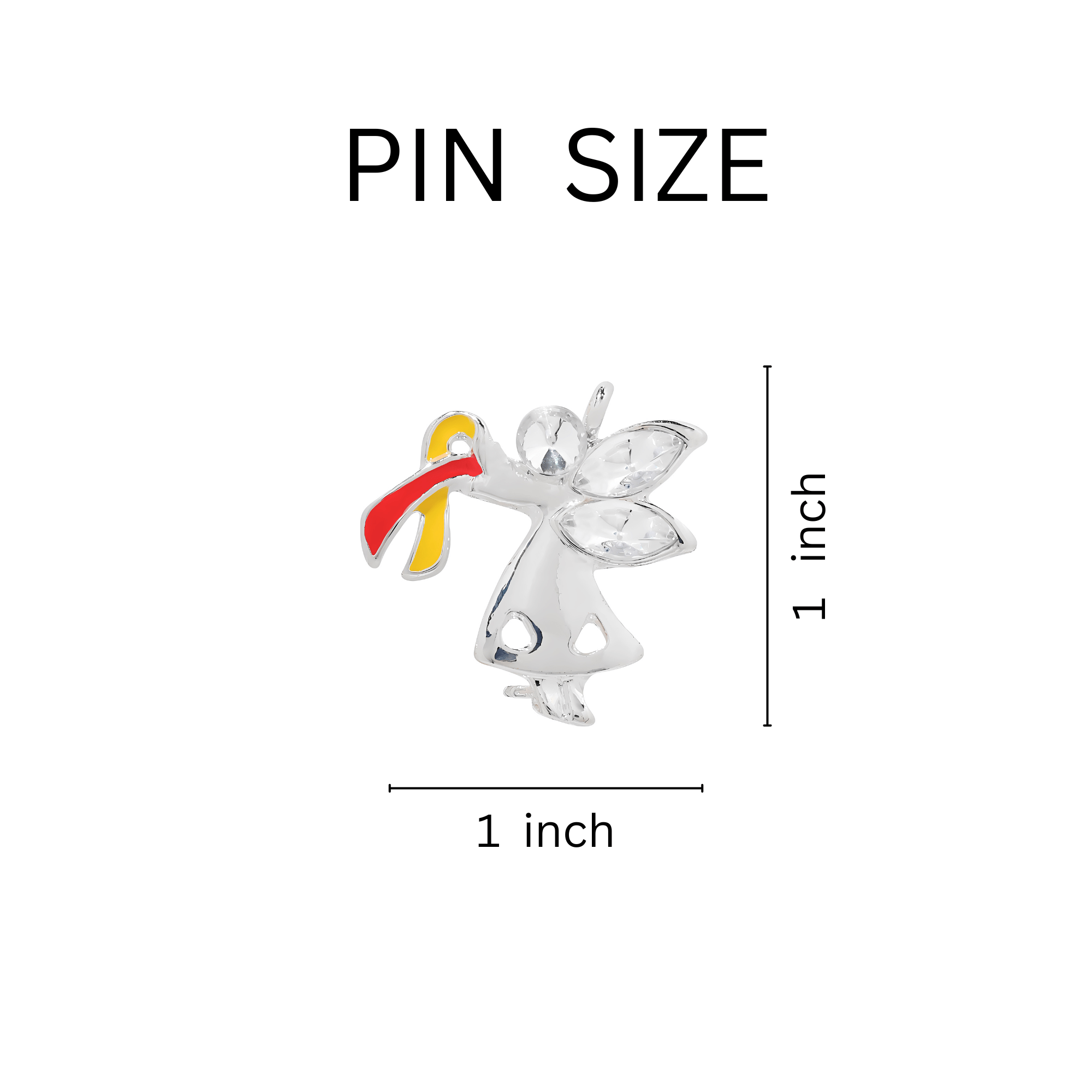 Angel By My Side Red & Yellow Ribbon Pins