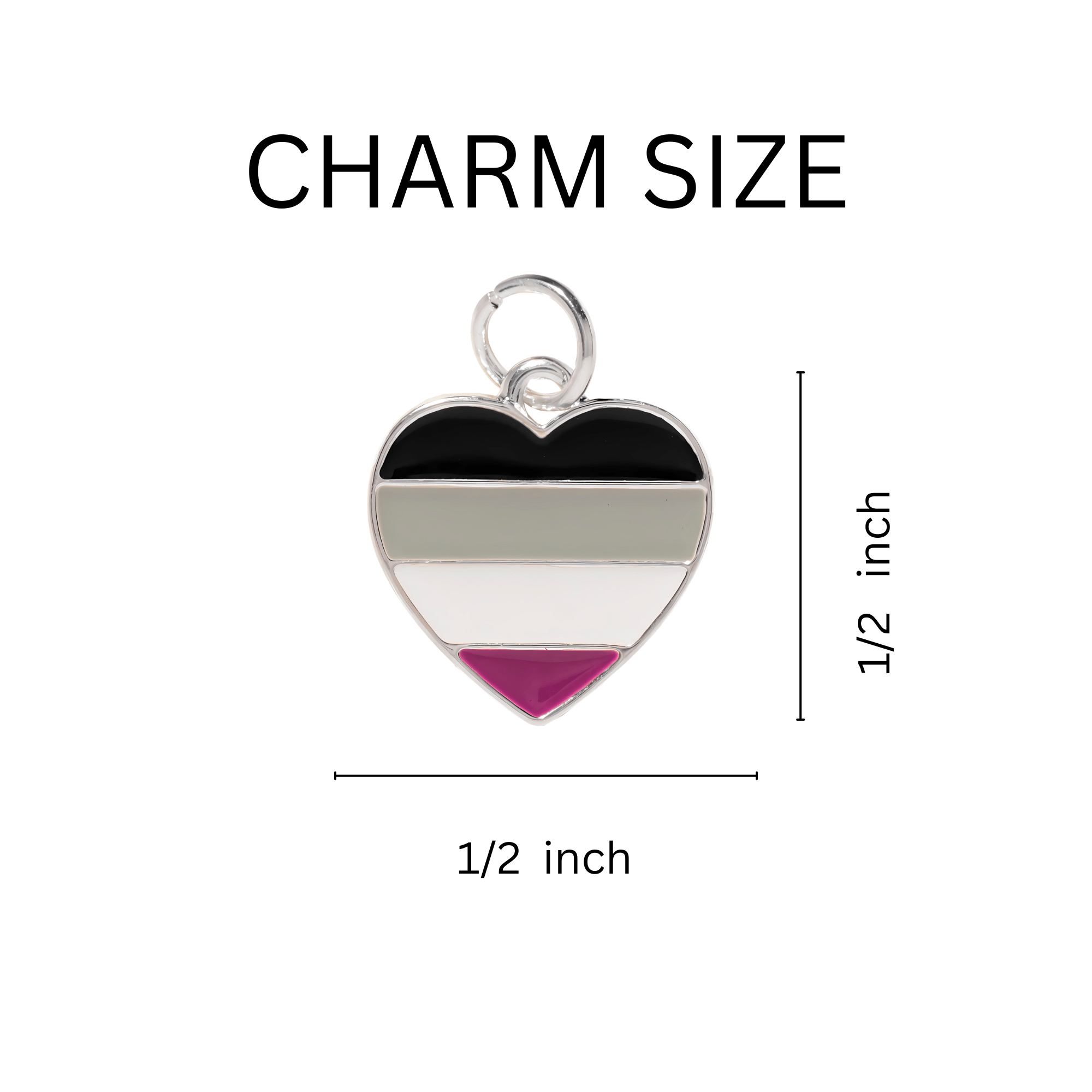 Asexual Flag Heart Earrings