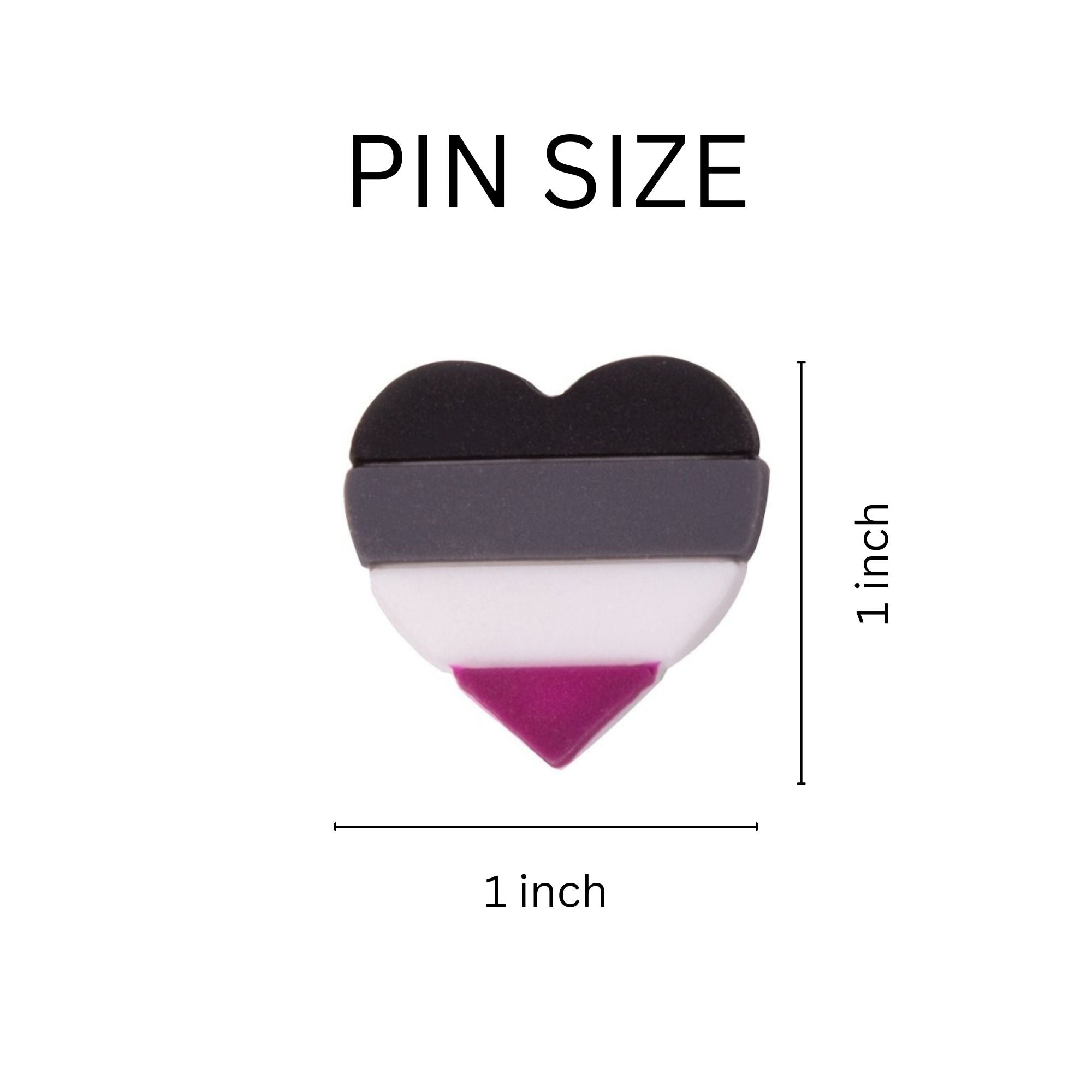 10 Pack Asexual Flag Heart Silicone Pins