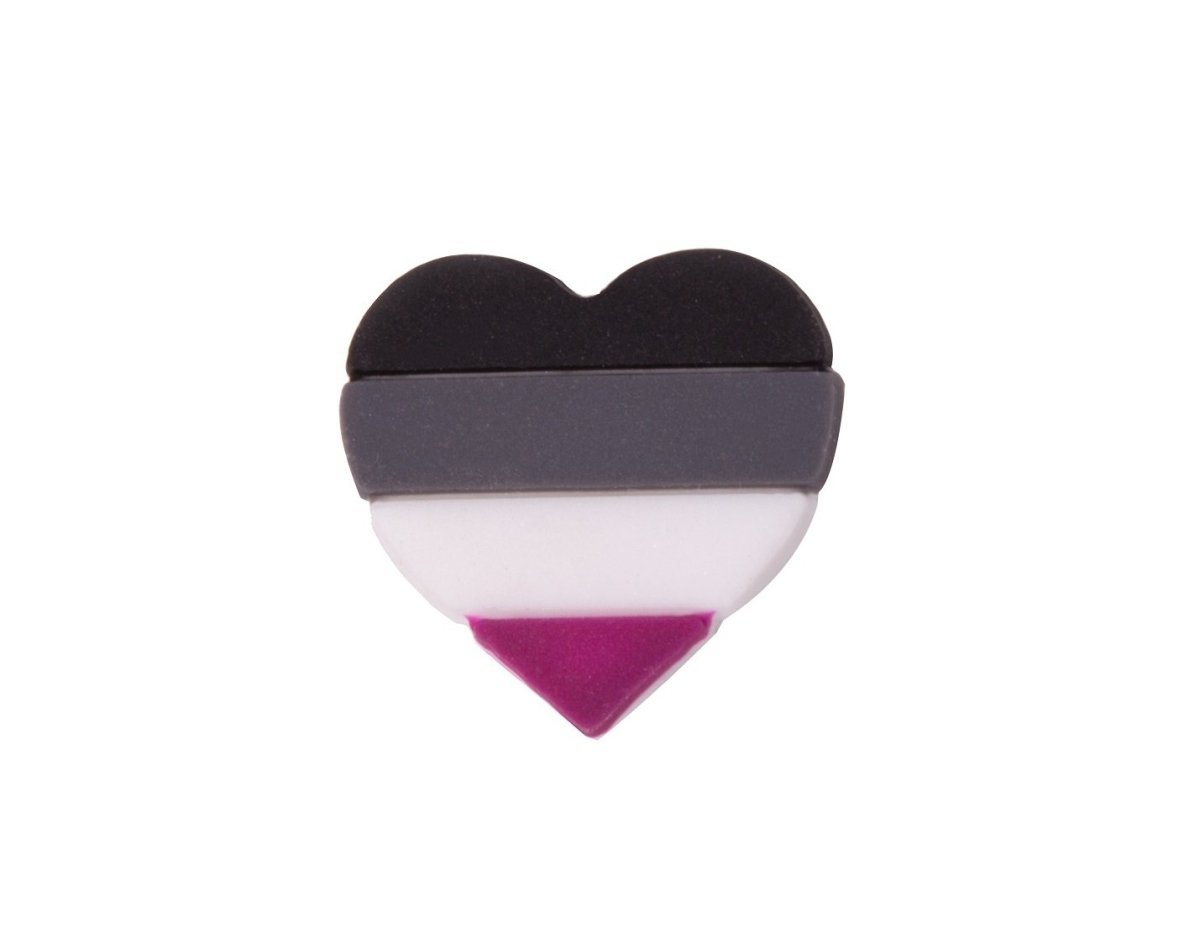 10 Pack Asexual Flag Heart Silicone Pins