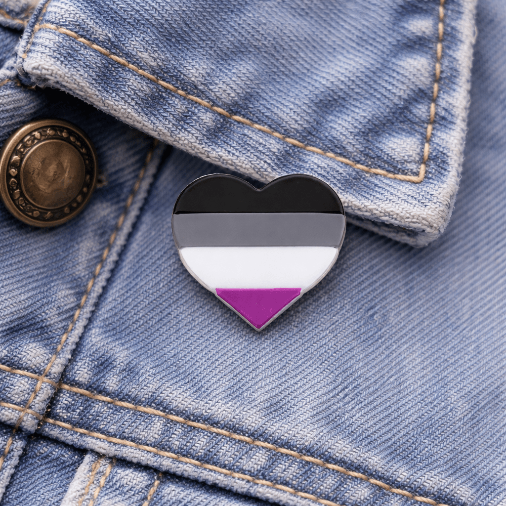 Asexual Flag Heart Silicone Pins