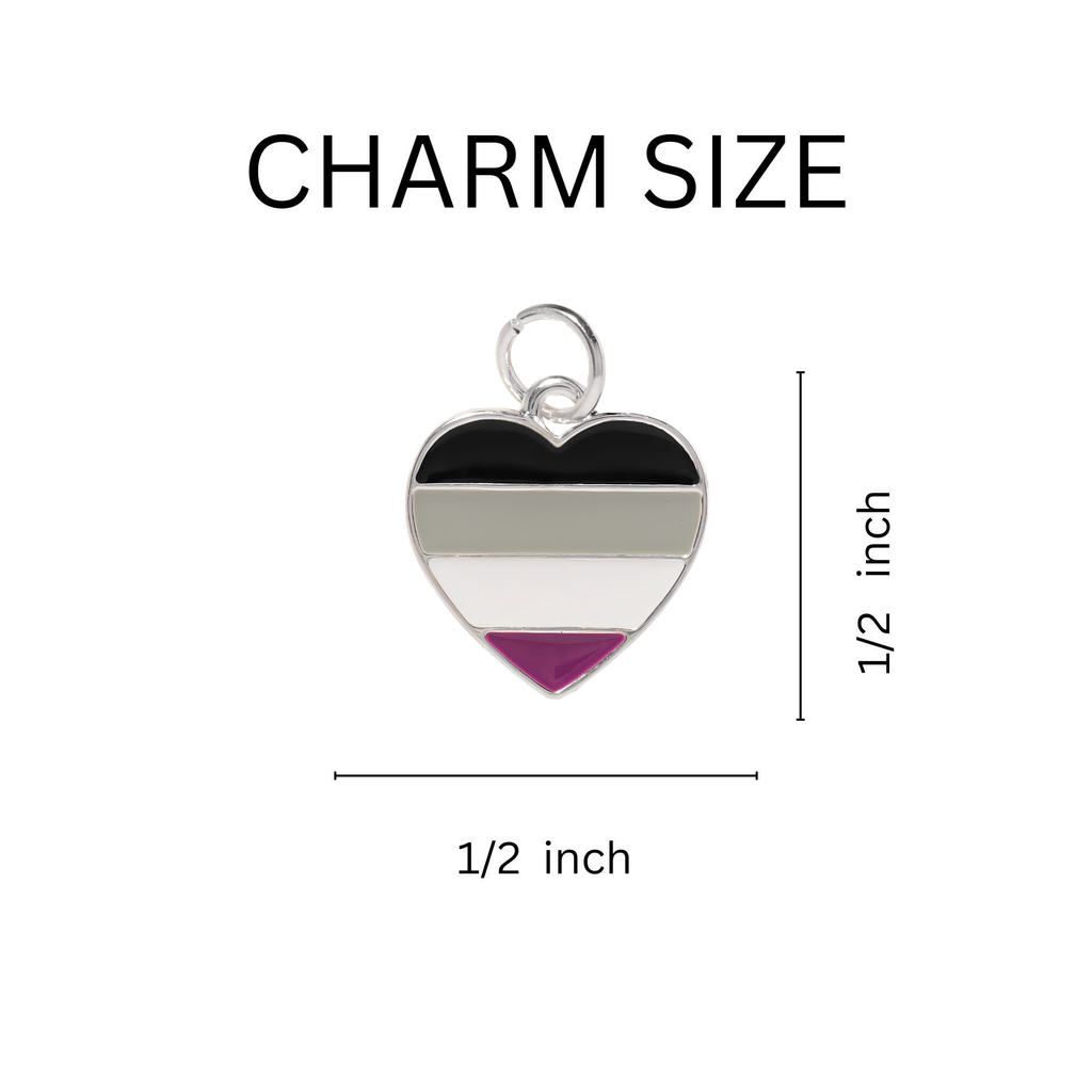 Asexual LGBTQ Pride Heart Charms