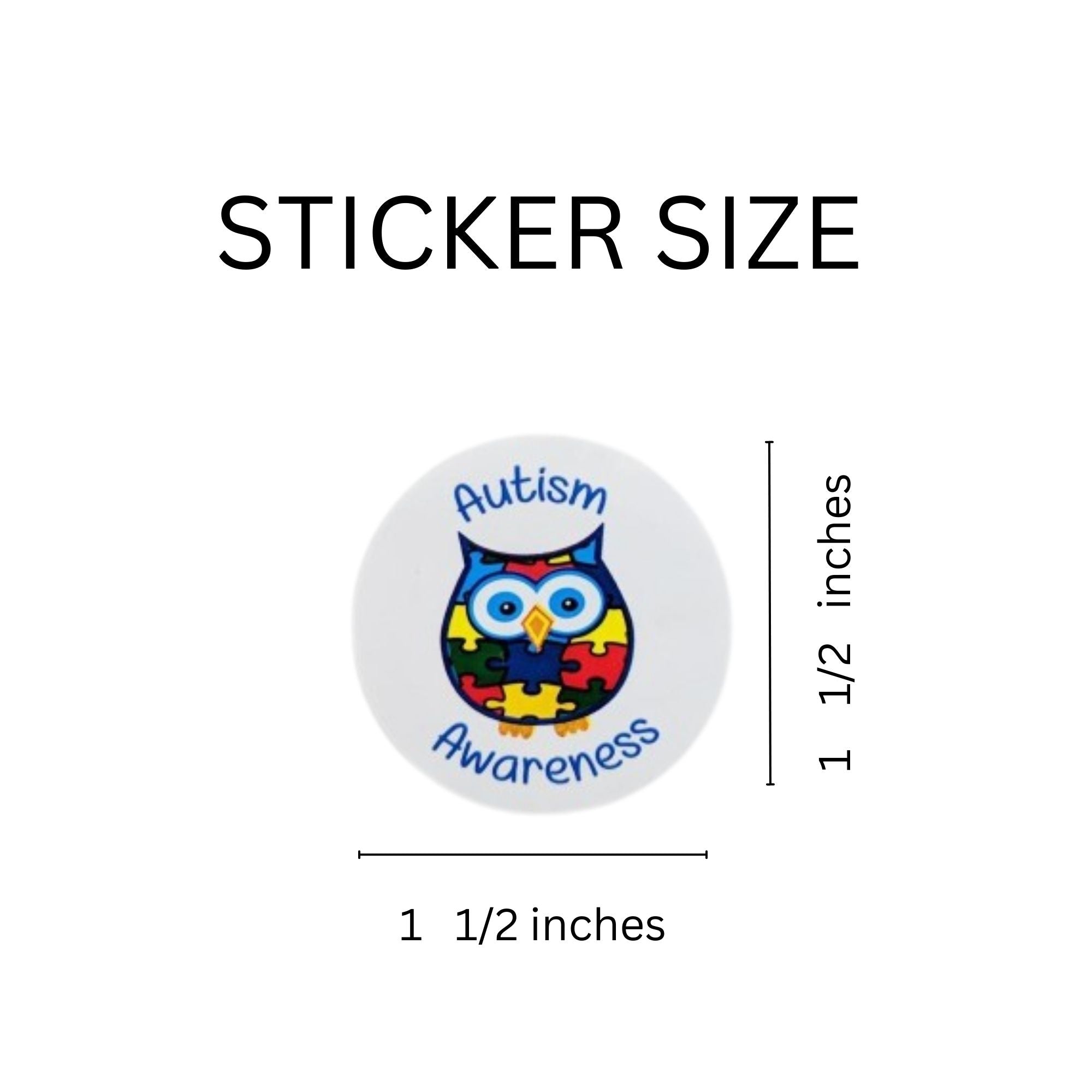 Autism Awareness Owl Stickers (250 per Roll)