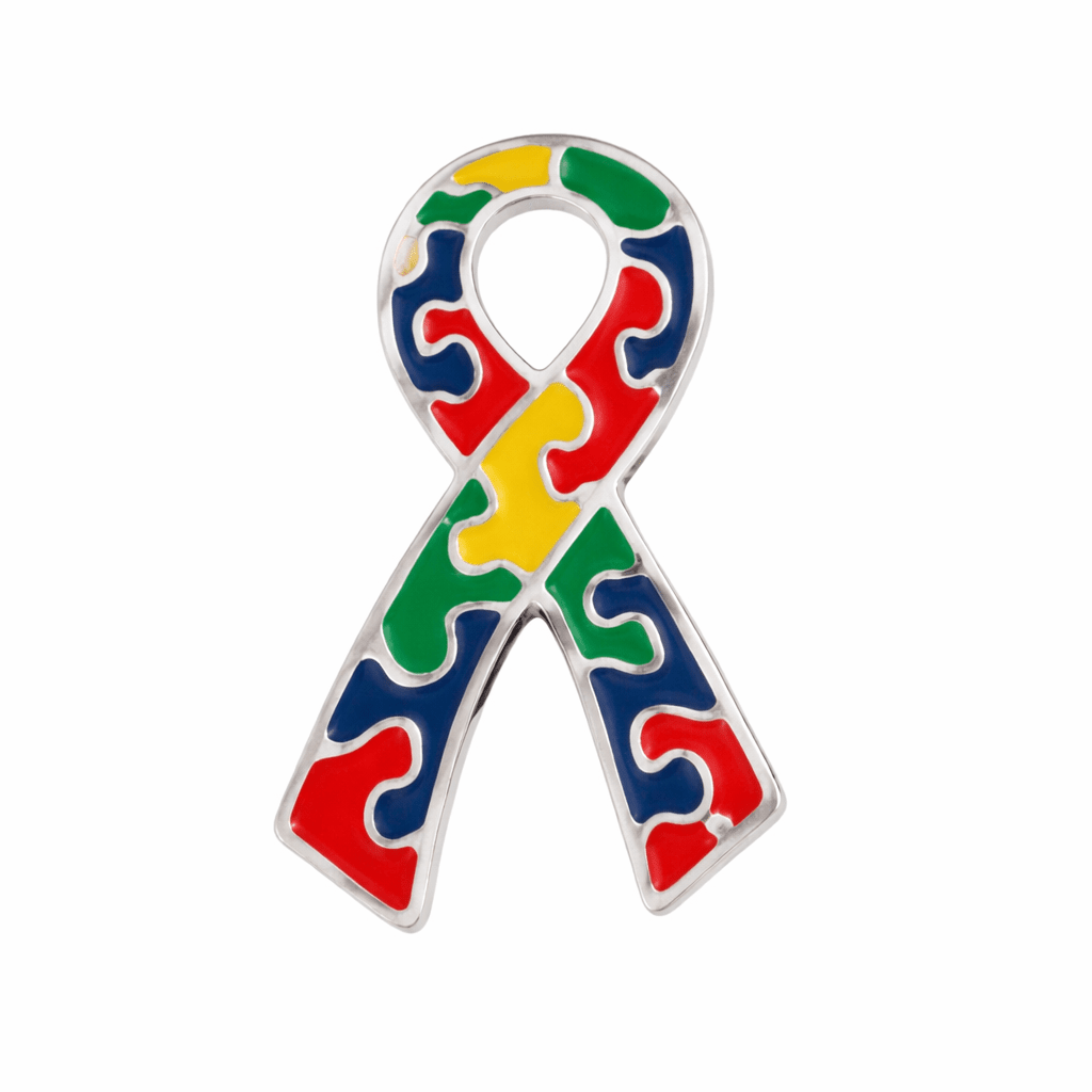 Autism Awareness Ribbon Flat Pins