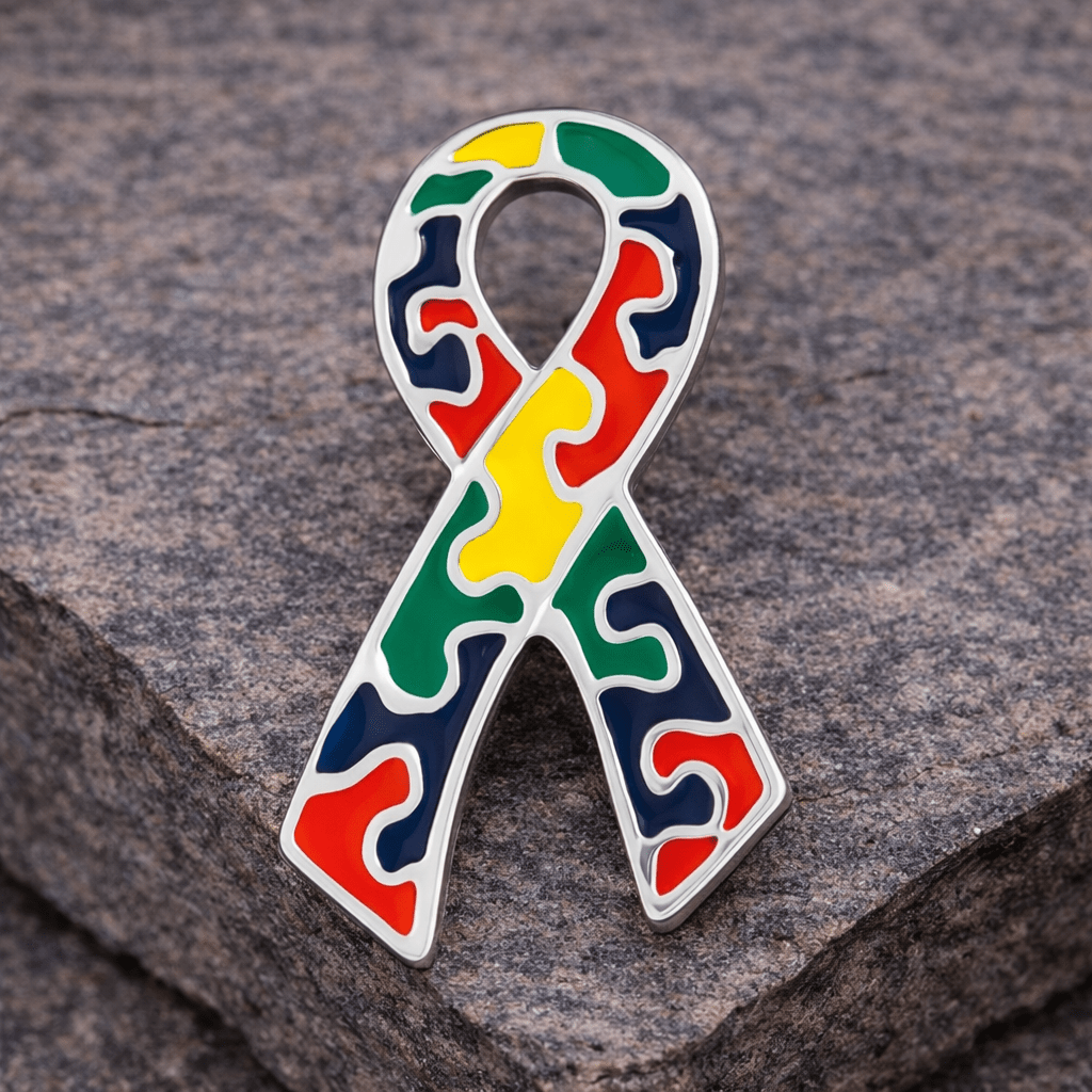 Autism Awareness Ribbon Flat Pins