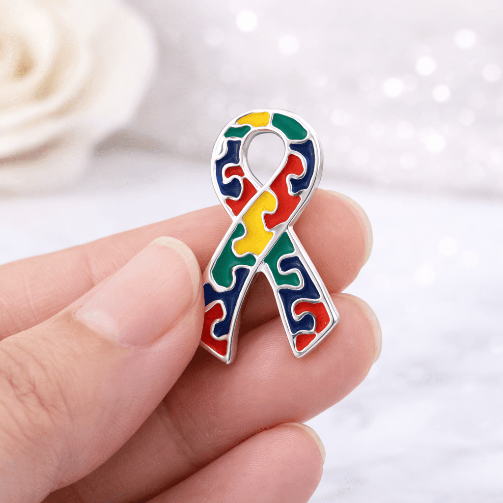 Autism Awareness Ribbon Flat Pins