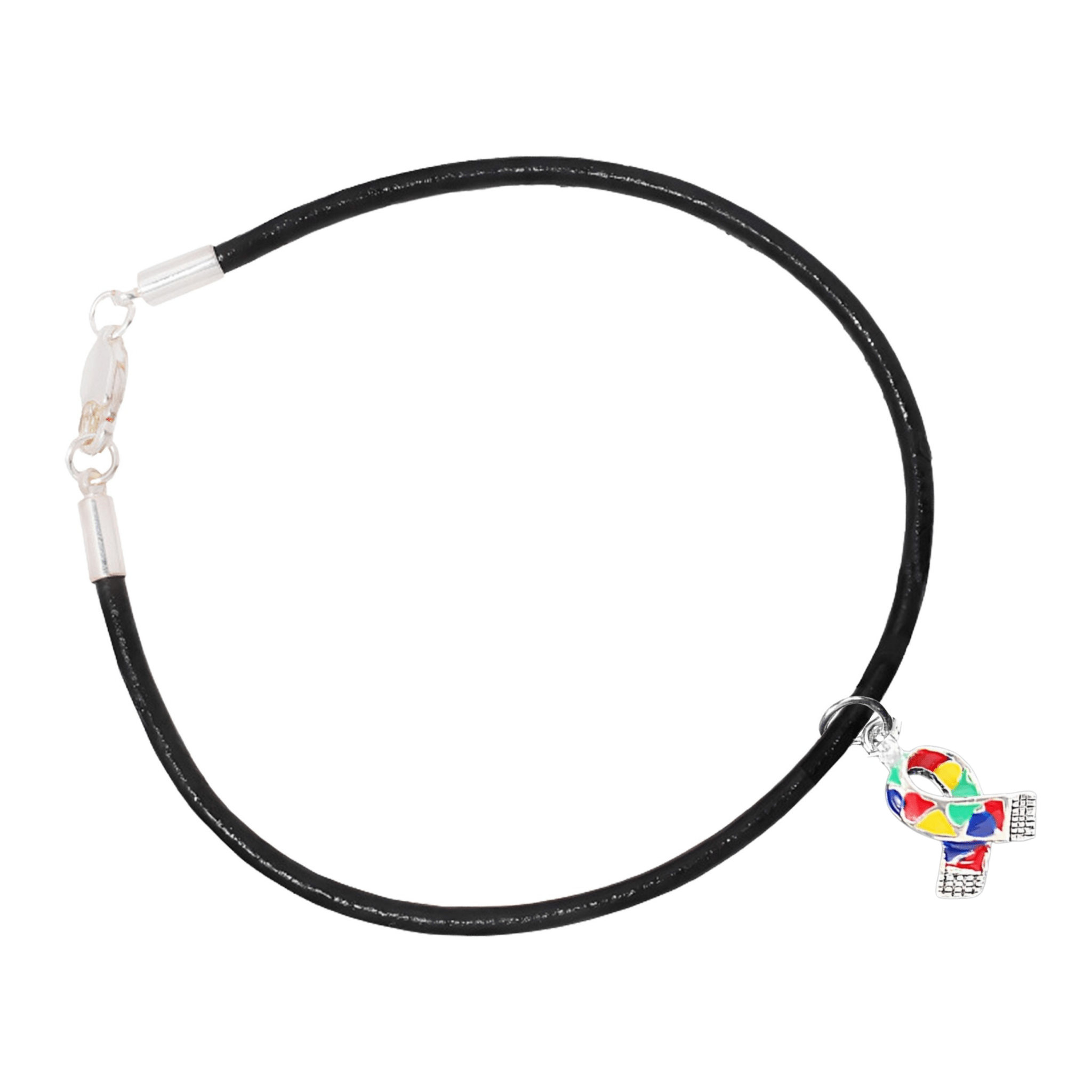 Autism Awareness Ribbon Leather Cord Bracelets