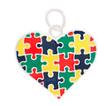 Autism Colored Puzzle Piece Heart Charms