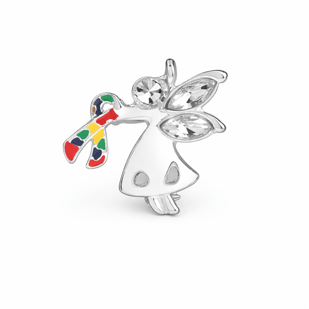 Autism Ribbon Angel By My Side Pins