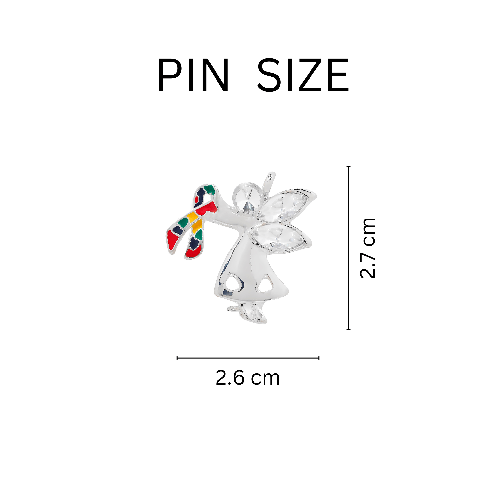 Autism Ribbon Angel By My Side Pins