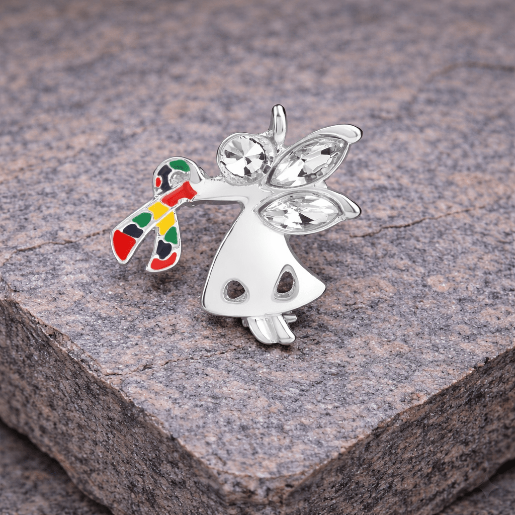 Autism Ribbon Angel By My Side Pins