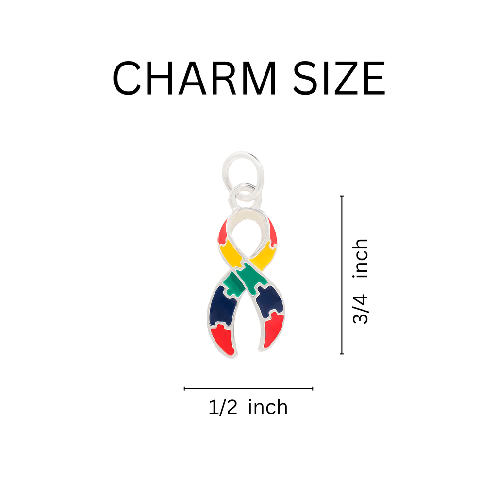 Autism Ribbon Awareness Horseshoe Key Chains