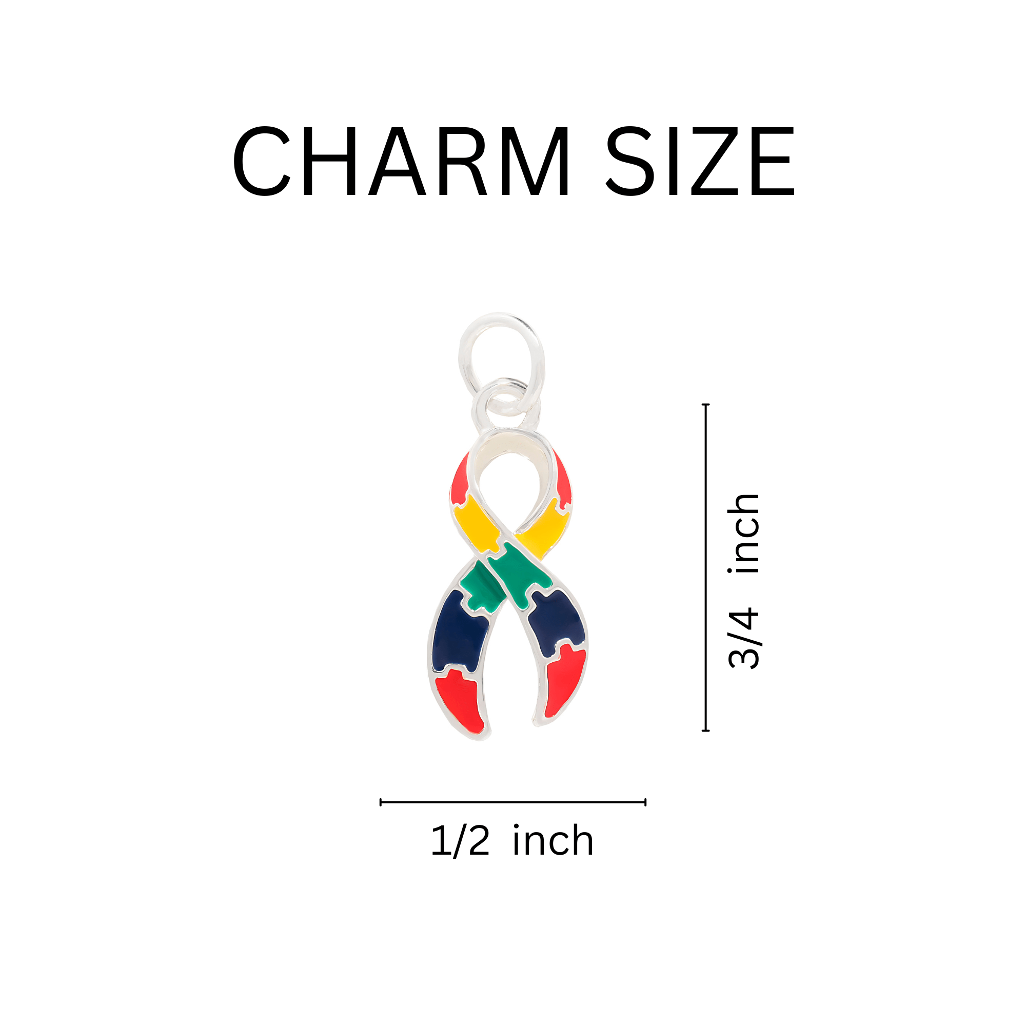 Autism Ribbon Awareness Horseshoe Key Chains