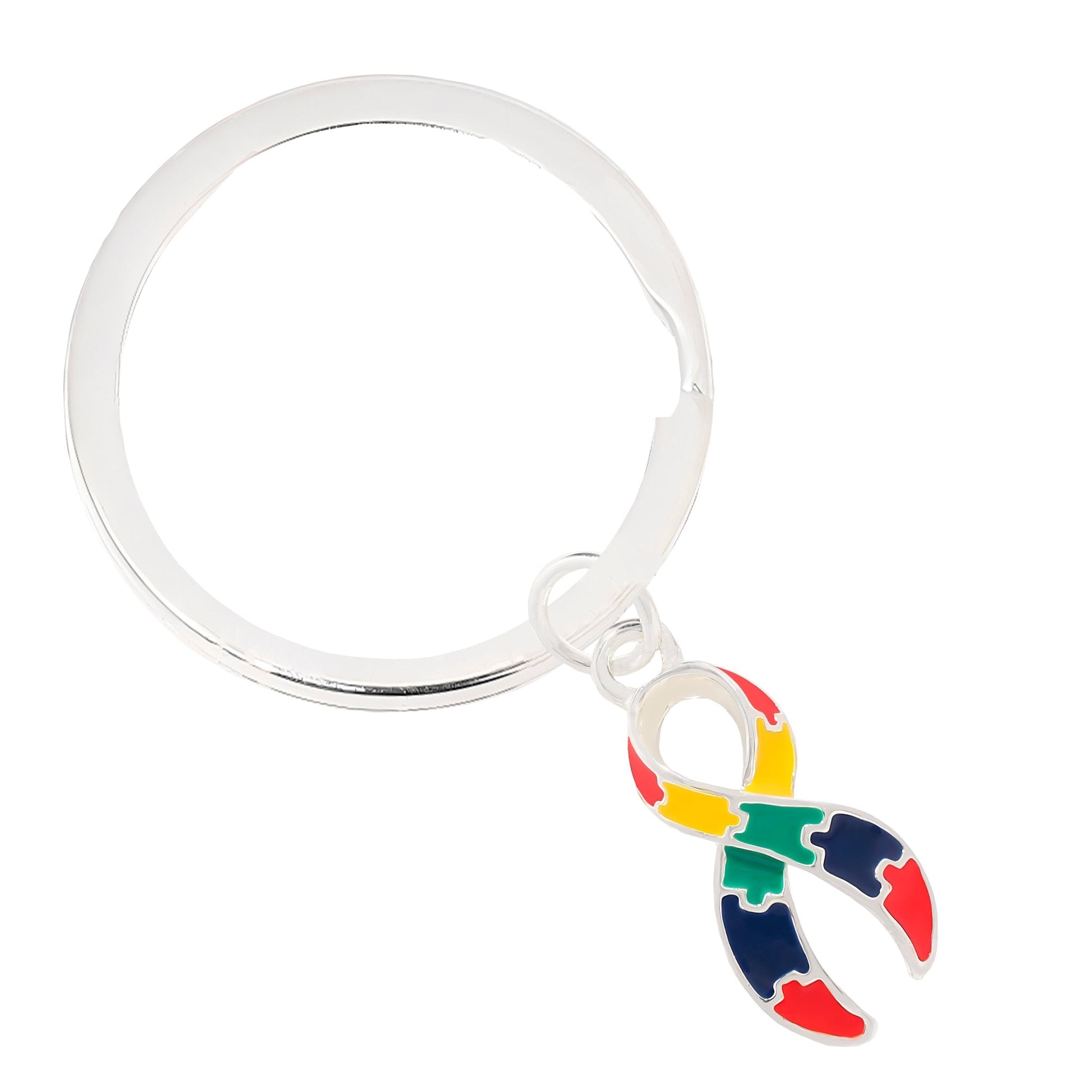 Autism Ribbon Awareness Split Style Key Chains