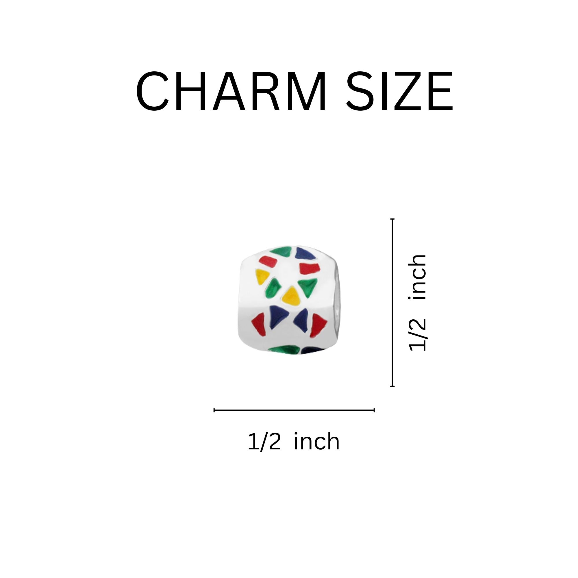 Autism Ribbon Barrel Charms