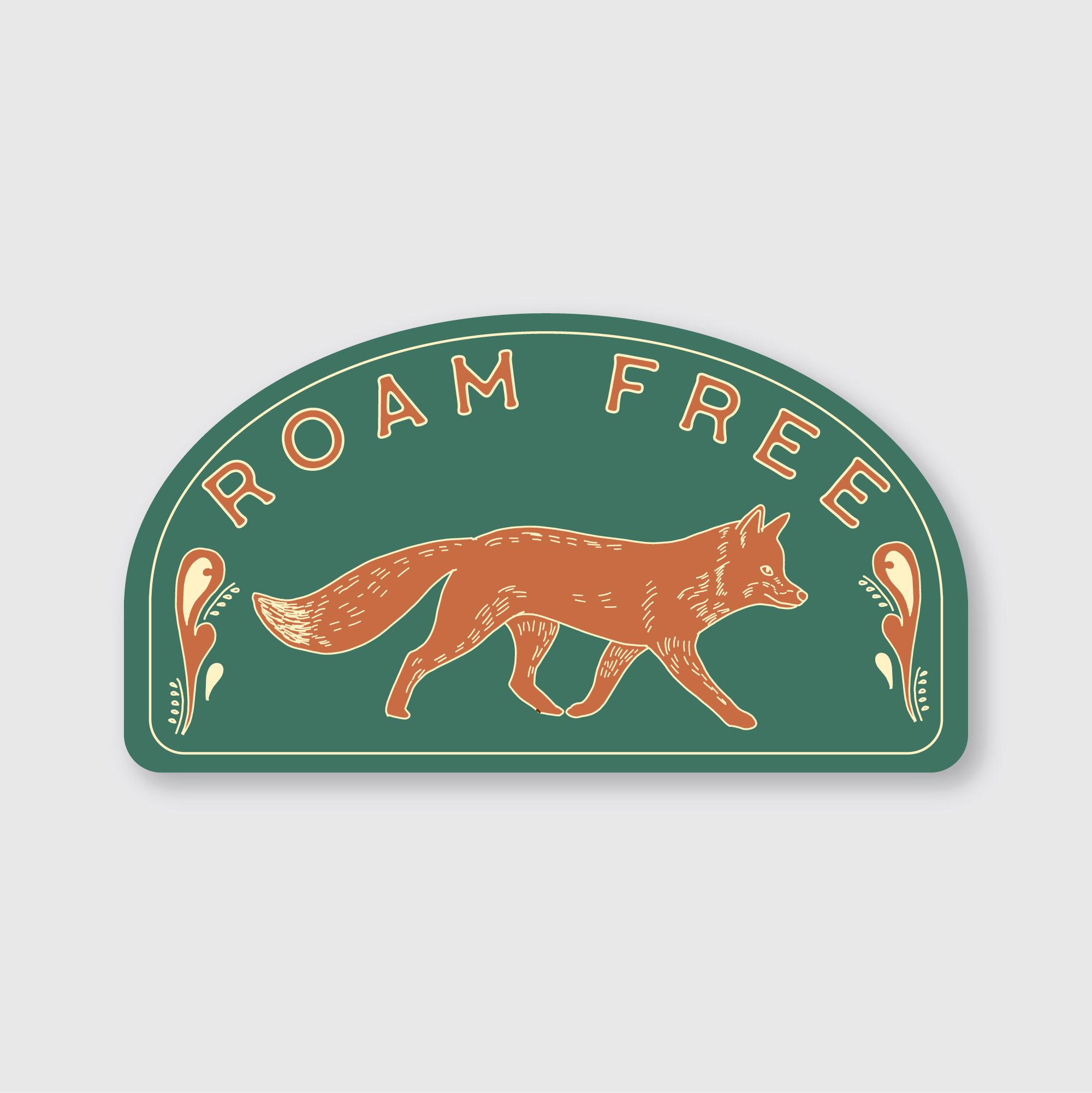 Roam Free Fox Sticker