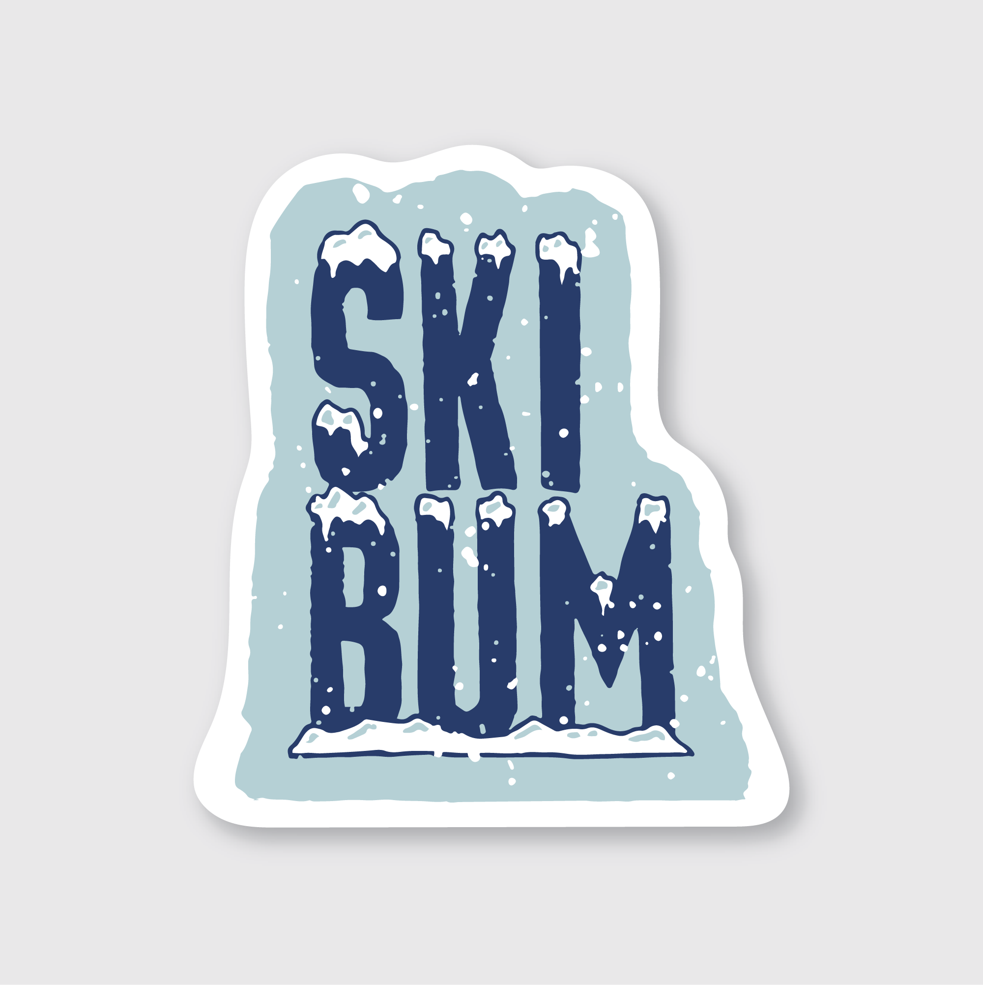 Snowy Ski Bum Sticker