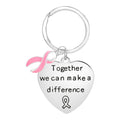Big Heart Pink Ribbon Keychains