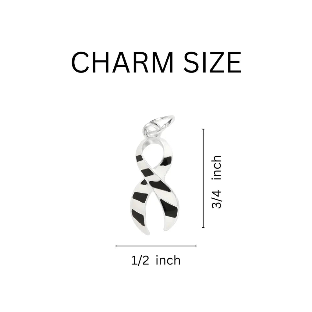 Big Heart Zebra Print Ribbon Key Chains