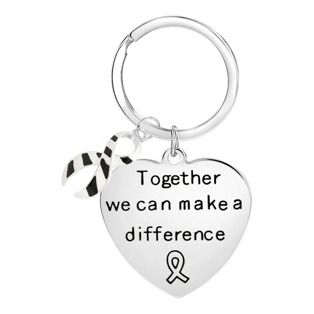 Big Heart Zebra Print Ribbon Key Chains