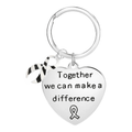 Big Heart Zebra Print Ribbon Key Chains
