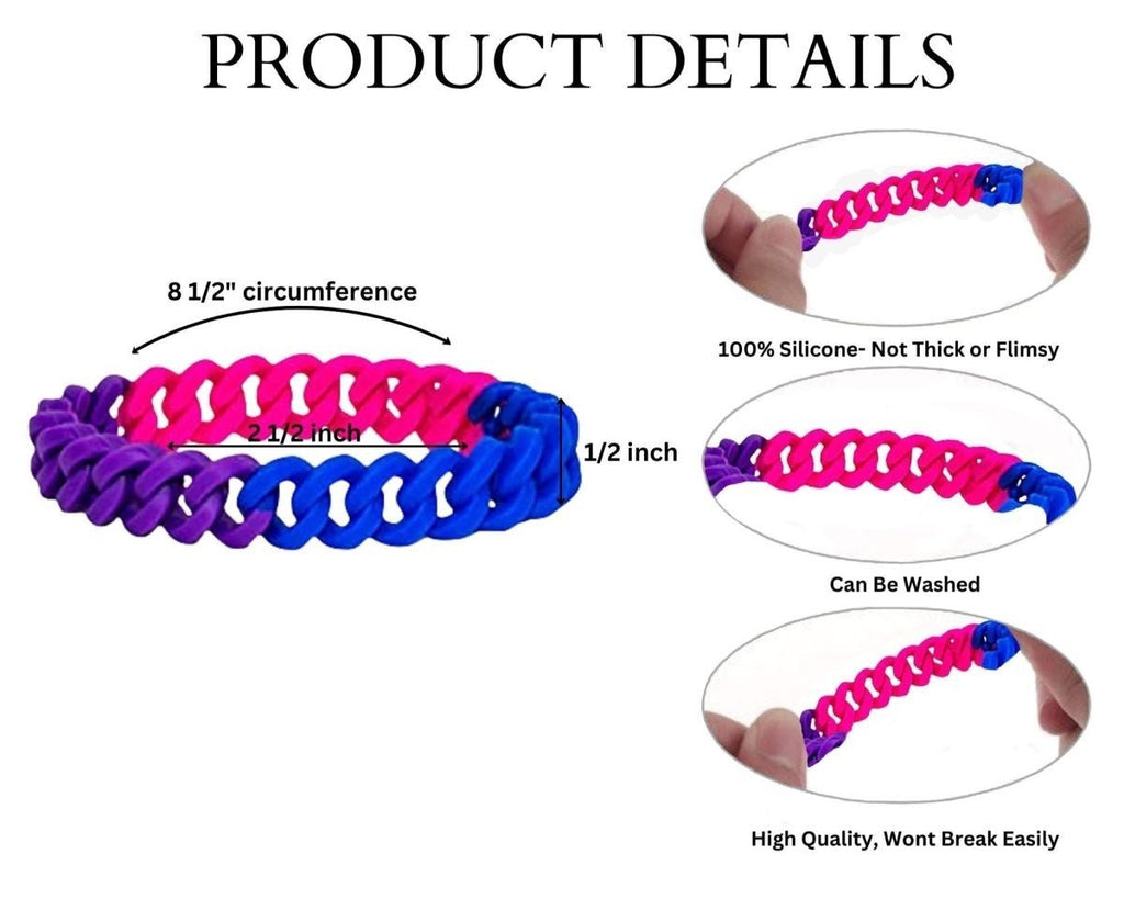 Bisexual Chain Link Silicone Bracelets