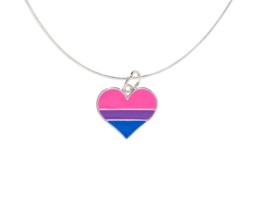 Bisexual Flag Heart Necklaces
