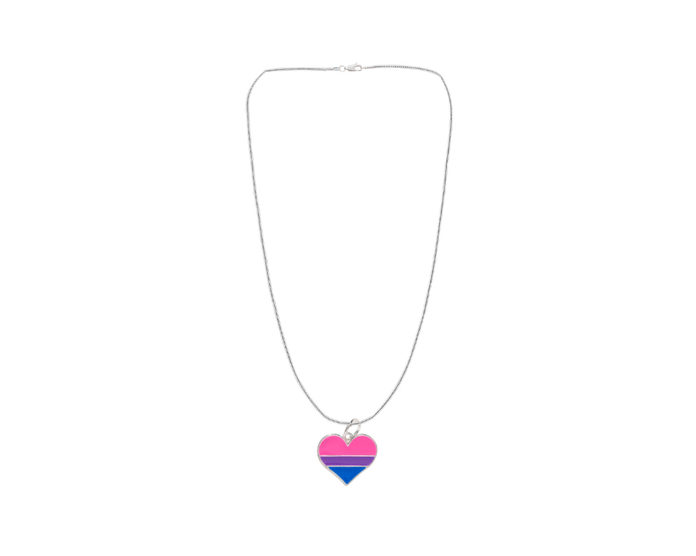 Bisexual Flag Heart Necklaces