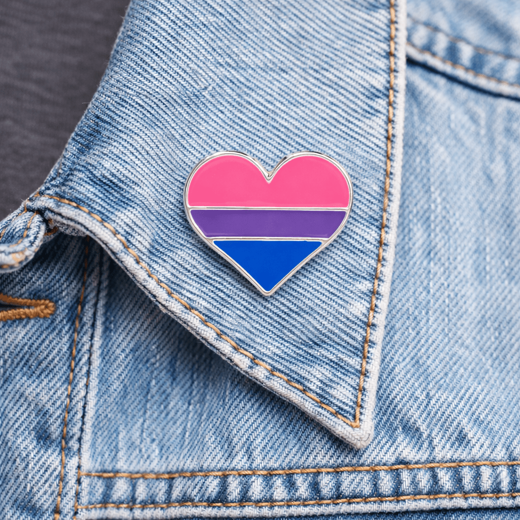 Bisexual Flag Heart Shaped Pins
