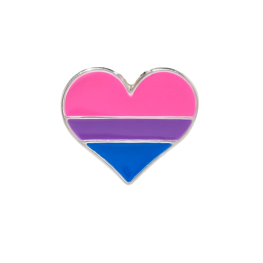 10 Pack Bisexual Flag Heart Pins