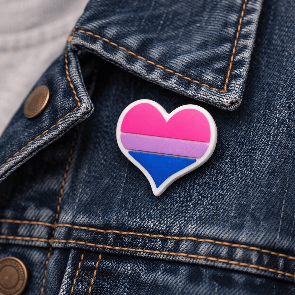 Bisexual Flag Heart Silicone Pins