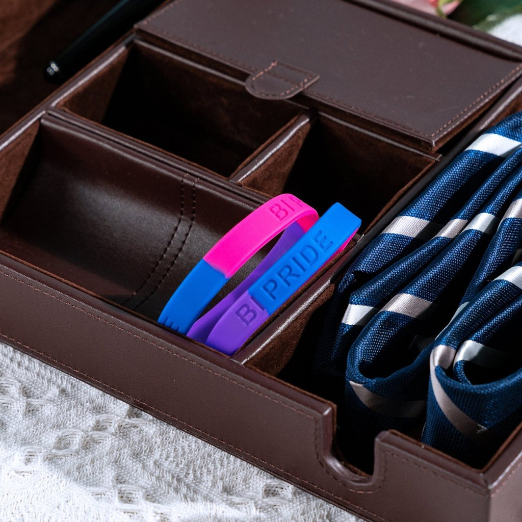 Bisexual Flag Colored Silicone Bracelets