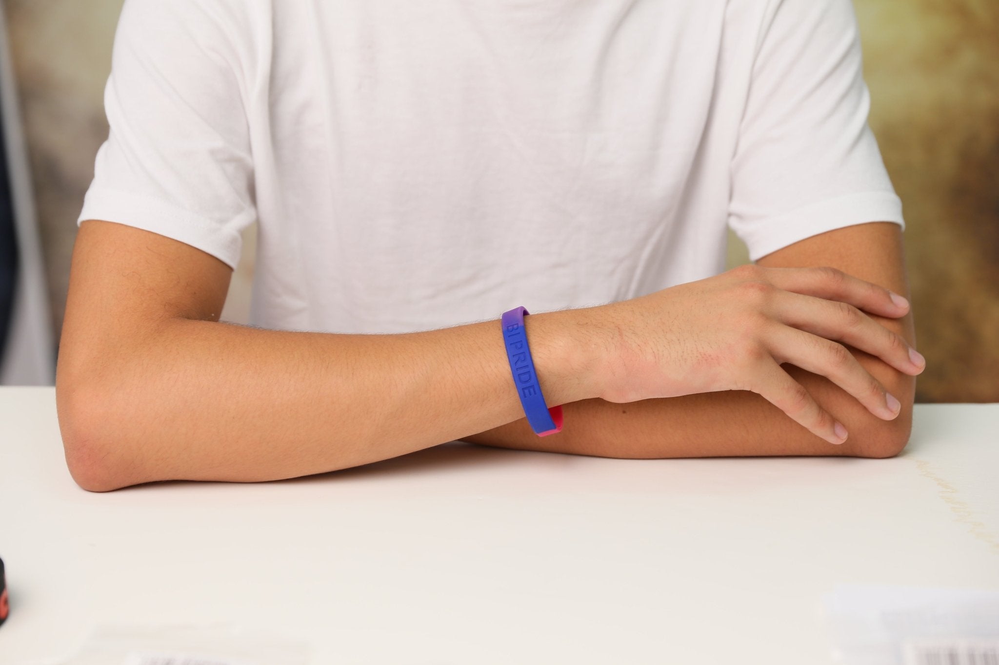 Bisexual Flag Colored Silicone Bracelets