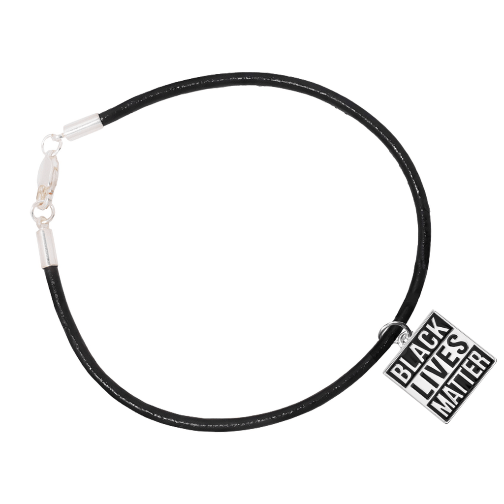 Black Lives Matter Charm Black Cord Bracelets