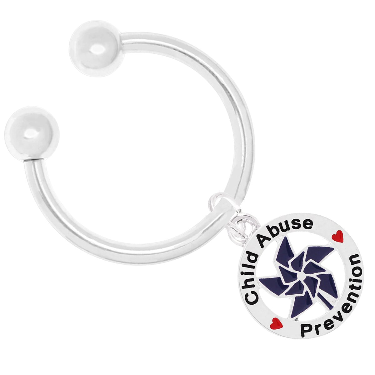 Blue Pinwheel Charm Child Abuse Prevention Key Chains
